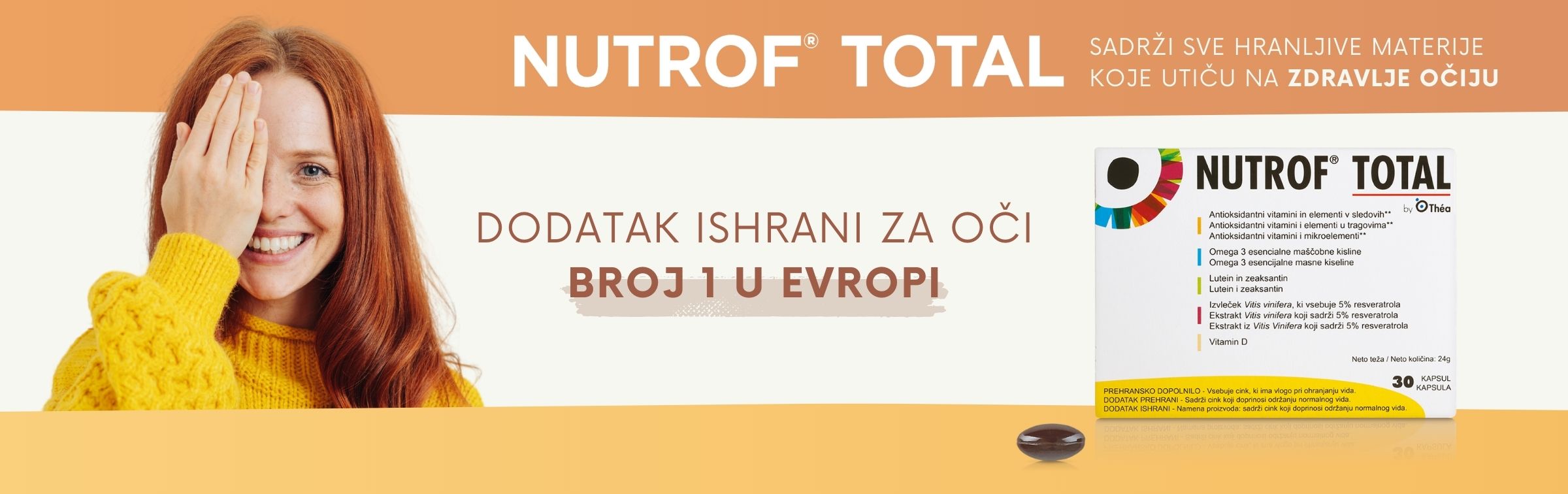NUTROF® TOTAL SADRŽI KLJUČNE HRANLJIVE MATERIJE ZA OČUVANJE VIDA NUTROF® TOTAL SADRŽI KLJUČNE HRANLJIVE MATERIJE ZA OČUVANJE VIDA